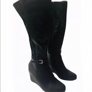 2/$35🖤VTG Y2K  Faux Leather Motorcycle Boots Sz 9